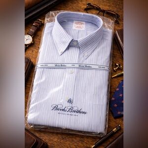 Brooks Brothers Classic Blue and White Striped Shirt